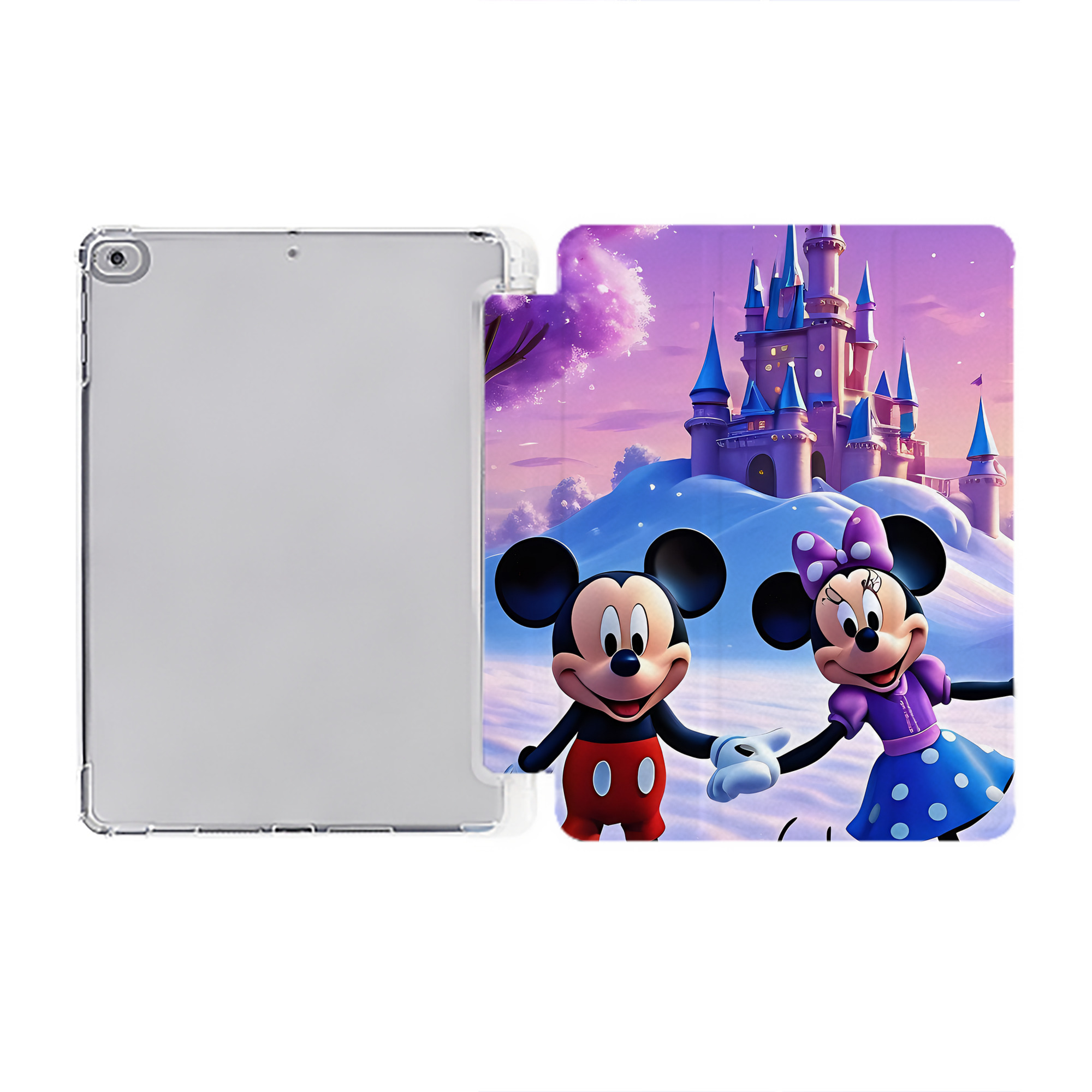 （画像用） ミッキーマウス Mickey Mouse IPad ケース ペン収納付き 三つ折りスタンド PUレザー×シリコン 対応機種9.5/10.5/10.9インチ